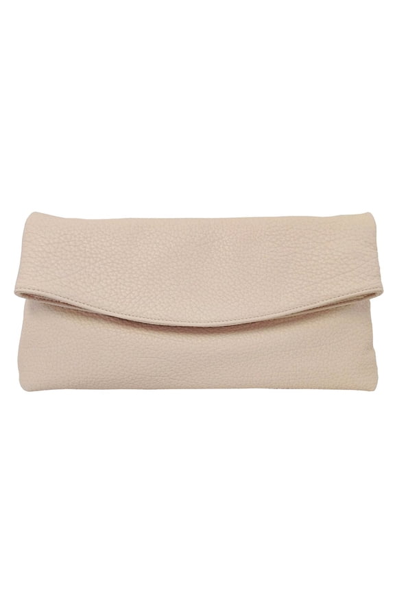 Faux Leather Oversize Foldover Clutch