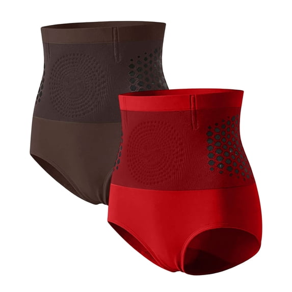 jobturf 2 Pack Plus Size Shapewear Tummy Control Cut Out Breathable Underwear for Women High Waisted Postpartum Body Shaper Hipster Panties Size S