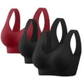 thumbnail image 1 of jobturf 3 Pack Womens Plus Size Bra Wireless Jelly Supportive Seamless Bras Full Coverage Push Up Comfortable No Underwire Tshirt Bras, 1 of 9