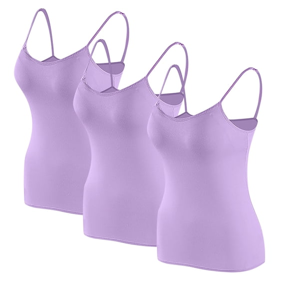 jobturf 3PC Built in Bra Tank Tops for Women Clearance $5 2024 Summer Casual Adjustable Spaghetti Strap Camisole Plus Size Modals Padded Workout Tops