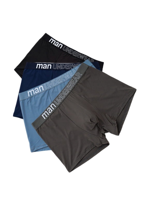 4 Pack Mens Boxer Briefs Moisture Wicking Plus Size Cotton Underwear Breathable Stretchy Short Leg Boxers Trunks Size 3X-Large