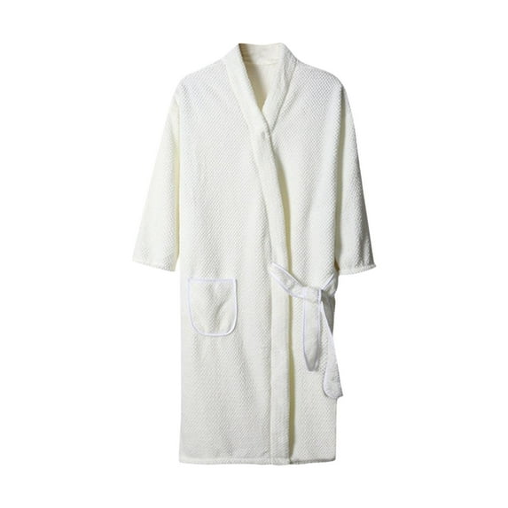 jobturf Bathrobe for Women Long Sleeve Knit Fleece Short Spa Robe Casual Lightweight Robes Sleepwear with Pockets