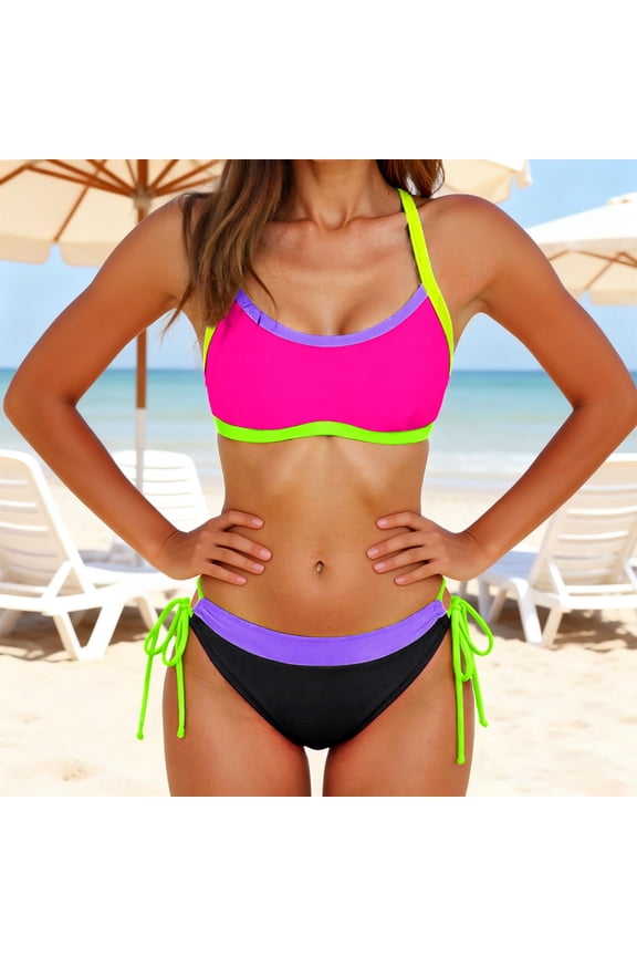 Bikinis Sets for Women String Triangle Bikini Underwear and Swimsuit Top 2 Piece Set Beach Vacation Summer Bathing Suits Size S-XXL
