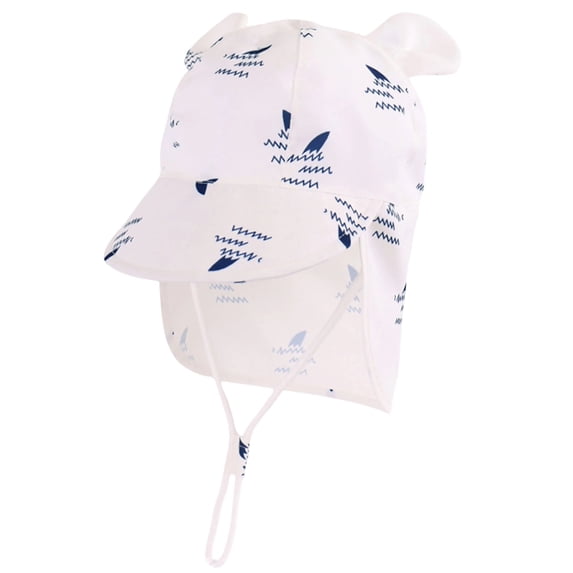 jobturf Boys Girls Sun Hat Adjustable Chin Strap Baseball Cap with Ear and Neck Flap Cute Printed UV Protection Beach Hats Size 6 Months-4 Years