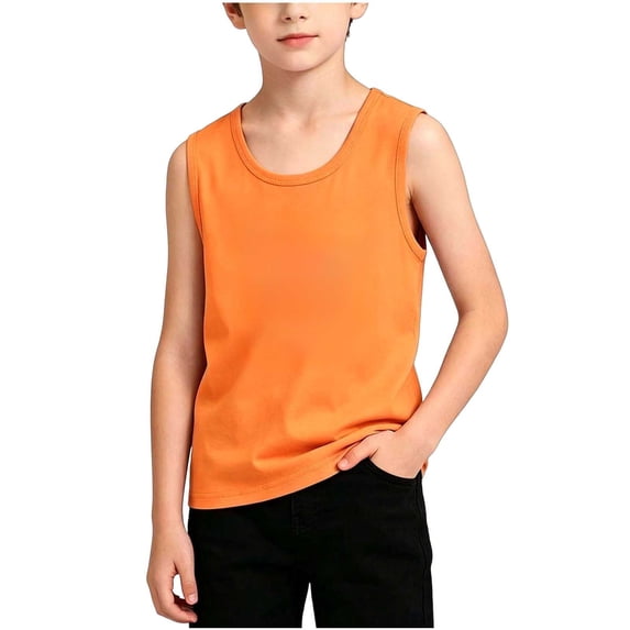 jobturf Boys Tank Tops Soft Cotton Sleeveless Shirts Athletic Loose Undershirts Casual Summer Basic Tees for Kids 1-12 Years