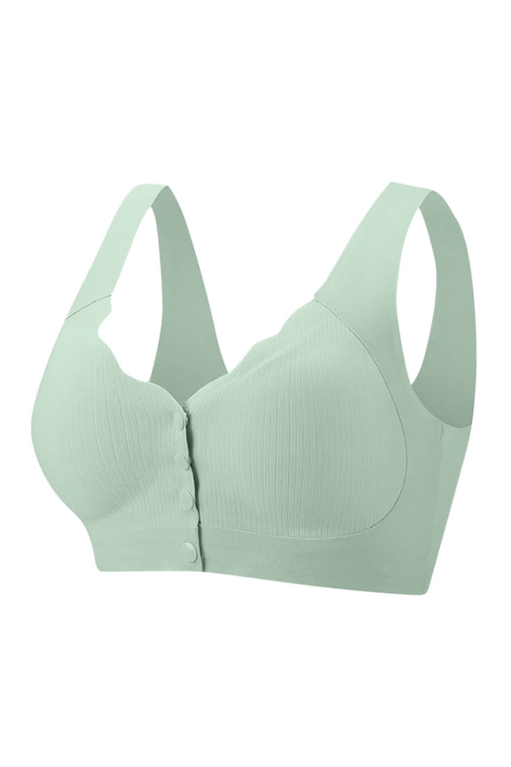 Bras for Women Front Closure Button Down Full Coverage Supportive Balconette No Underwire Comfy Everyday Bra