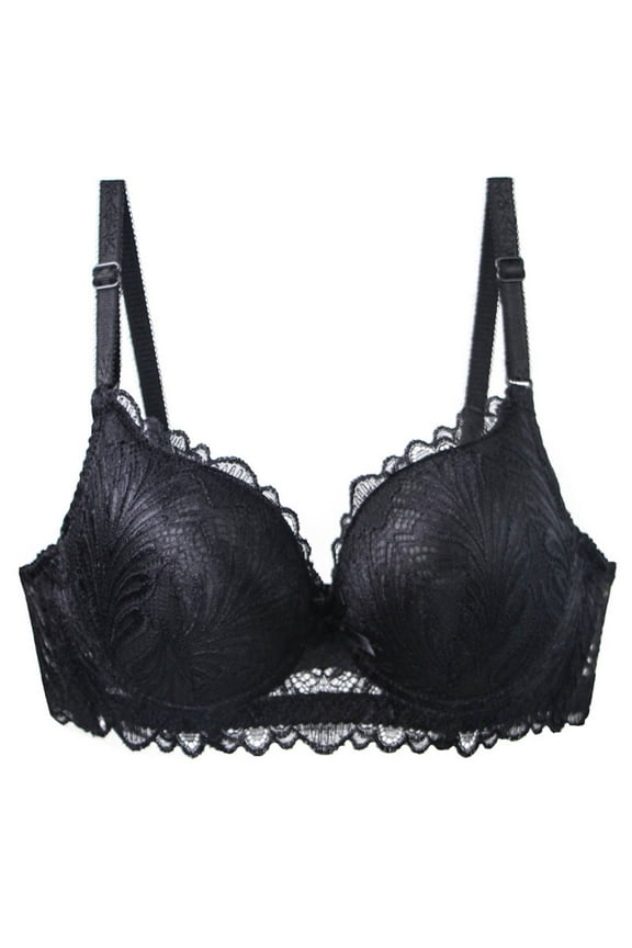 Bras for Women Lace Floral Embroidery Push Up Bralettes Casual Comfort Adjustable Strap Support Brassiere