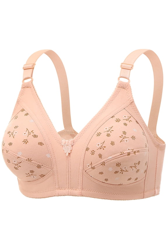 Bras for Women Seamless Floral Printed Wireless Balconette Comfy Soft Full Coverage Adjustable Everyday Bra