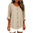 thumbnail image 1 of jobturf Button Down Shirts for Women Casual Loose Striped Long Sleeve Tops Spring Basic Tees Work Blouses Teacher Outfits S-XXXL, 1 of 8