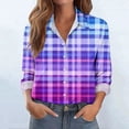 thumbnail image 1 of jobturf Button Down Shirts for Women Dressy Casual Collared Plaid Blouses Comfy Loose Basic Tees Fall Spring Fashion Long Sleeve Tops, 1 of 7