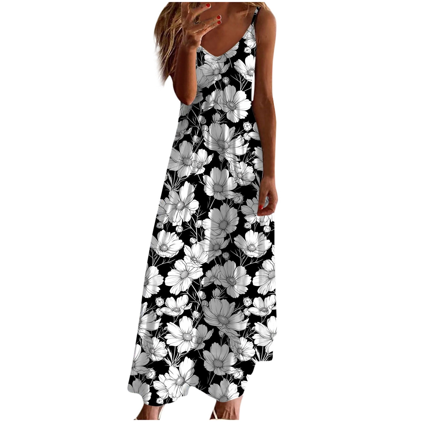 Boho Chiffon Dress Floral Print Sexy V-neck Bench Maxi Dress Boho Chiffon Dress Floral Print Sexy V-neck Bench Maxi Dress