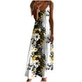 thumbnail image 1 of jobturf Cocktail Dresses for Women 2024 Floral Spaghetti Strap Long Maxi Dress V Neck Pleated A-Line Flowy Boho Dresses, 1 of 5
