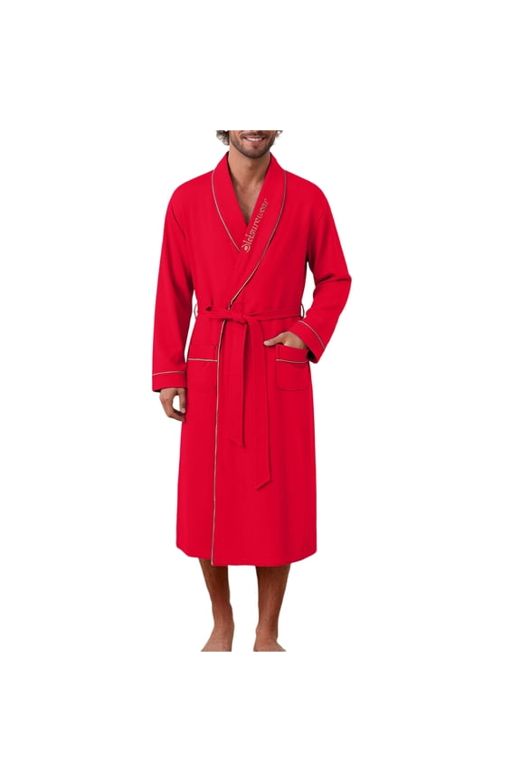 Cotton Robe for Men Open Front Long Sleeve Robes with&nbsp;Pocket Plus Size Loose Nightwear Breathable Loungewear Size 4X-Large