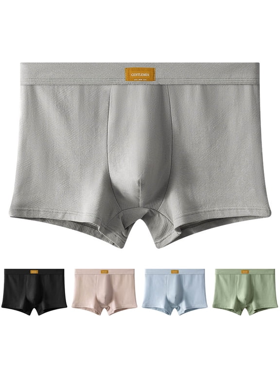Cotton Underwear Men Moisture Wicking Breathable Boxer Briefs Low Rise Stretchy Underpants Summer Fashion Boxers Trunks L-XXXL