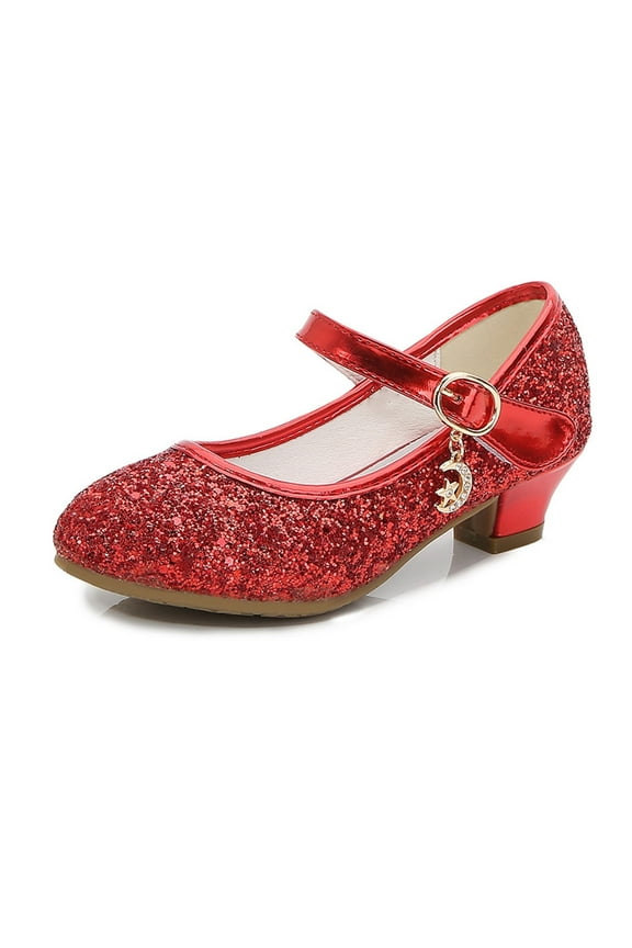 Girl Sandals Toddler Dress Shoes Glitter Princess Shoes Sequin Party Shoes High Heels Party Wedding Birthday Mary Janes Shoes for Little Girls Kids