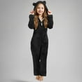 thumbnail image 1 of jobturf Girls Pajama Onesies Fuzzy Fleece Long Sleeve Hooded Rompers Casual Kids Full Zip up One Piece Cute Sleepwear 5-15 Years, 1 of 5