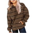 thumbnail image 1 of jobturf Hoodies for Teen Girls Trendy Striped Long Sleeve Oversized Sweatshirts Winter Tween Cute Preppy Clothes with Pockets, 1 of 4