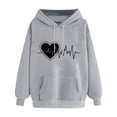 thumbnail image 1 of jobturf Hoodies for Women Lightweight Heart Printed Long Sleeve Sweatshirts Loose Fit Casual Pullover Tops with Pockets, 1 of 3
