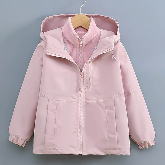 jobturf Kids Rain Jacket Waterproof Detachable Lined Breathable Raincoat Casual Full Zip Windbreaker with Pockets 4-15 Years