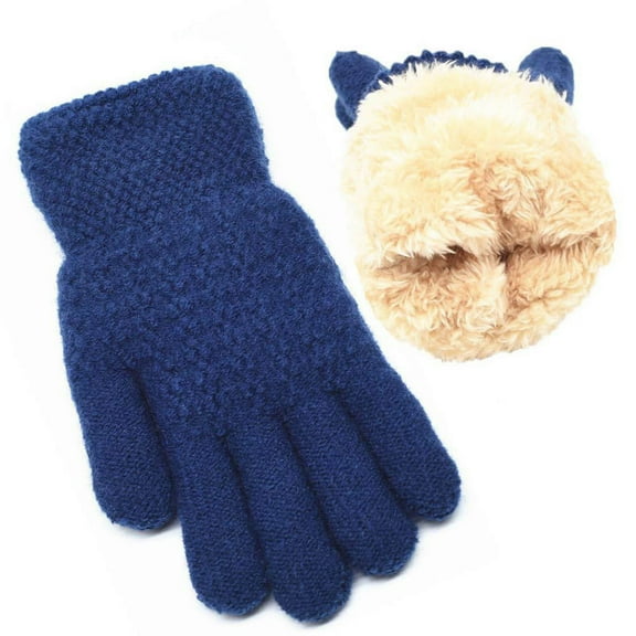 jobturf Kids Winter Gloves Soft Comfy Thickened Warm Fleece Lined Gloves Cute Fashion Solid Mittens for Outdoor Cold Weather Size 6-13 Years