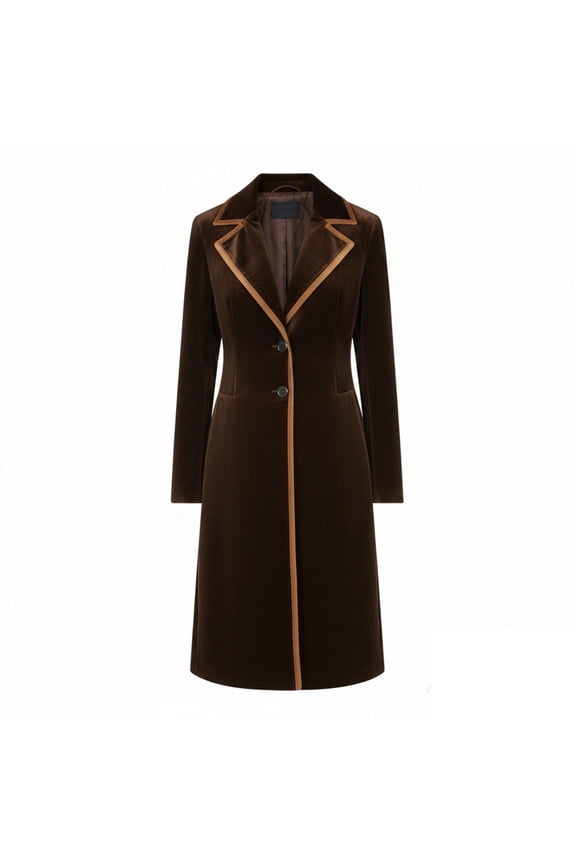 Long Jackets for Women Single Breasted Notched Lapel Velvet Overcoat Long Sleeve Going Out Tops Dressy Casual Long Trench Coats with Pockets
