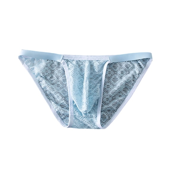 jobturf Men's Lace Bikini Briefs Soft Stretch Low Rise Underwear Breathable Panties Comfy Lightweight Underpants M-2XL