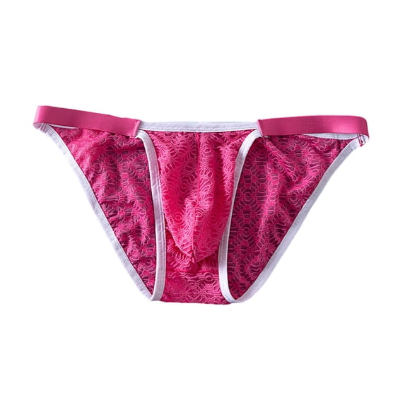 jobturf Men's Lace Bikini Briefs Soft Stretch Low Rise Underwear Breathable Panties Comfy Lightweight Underpants M-2XL
