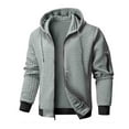 thumbnail image 1 of jobturf Mens Jackets Waffle Full Zip Up Long Sleeve Hoodies Casual Workout Running Drawstring Hooded Sweatshirts with Pockets, 1 of 2