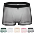 thumbnail image 1 of jobturf Mens Underwear Summer See Through Mesh Breathable Boxer Briefs Comfy Lightweight Underpants Low Rise Stretchy Trunks M-XXXL, 1 of 4
