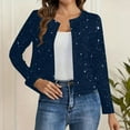 thumbnail image 1 of jobturf Open Front Cardigan for Women Holiday Party Club Sparkly Cropped Jacket Dressy Casual Long Sleeve Going Out Tops Glitter Collarless Shrug Coats, 1 of 9