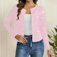 thumbnail image 1 of jobturf Open Front Cardigan for Women Holiday Party Club Sparkly Cropped Jacket Dressy Casual Long Sleeve Going Out Tops Glitter Collarless Shrug Coats, 1 of 9