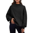 thumbnail image 1 of jobturf Oversized Sweatshirts for Women Mock Neck Sweatshirt Casual Soft Fleece Pullover Fall Fashion Long Sleeve Going Out Tops, 1 of 9