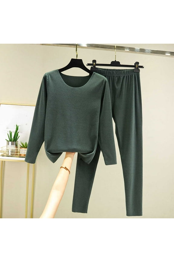 Pajamas for Women Set Comfy Pjs Outfits 2 Piece Crew Neck Long Sleeve Tops and Elastic Waist Wide Leg Pants Soft Comfy Lounge Sets