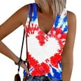 thumbnail image 1 of jobturf Patriotic Shirts for Women American Flag Button V Neck Tank Tops Coloful Printed Sleeveless Graphic Tees 4th of July Summer Blouses S-3XL, 1 of 4