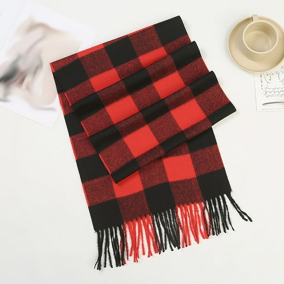 jobturf Plaid Scarf for Men Women Fall Winter Warm Long Wraps for Cold Weather Warm Large Unisex Scarves Casual Soft Shawls