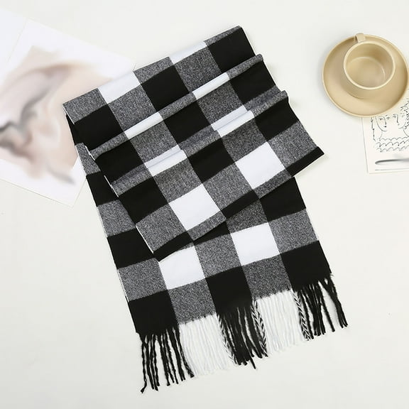 jobturf Plaid Scarf for Men Women Fall Winter Warm Long Wraps for Cold Weather Warm Large Unisex Scarves Casual Soft Shawls
