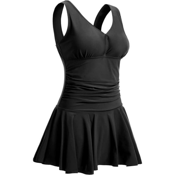 jobturf Plus Size Bathing Suit for Women Tummy Control Swimsuits Two Piece Set Beach Vacation Swimwear V Neck Tankini Top with Boy Shorts M-XXXXL