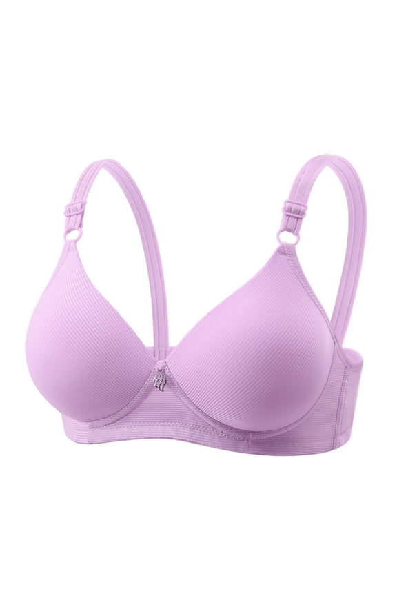 Plus Size Bras for Women Seamless Comfy Adjustable Strap Bralettes Lightly No Underwire Lined Ribbed Breathable Bra