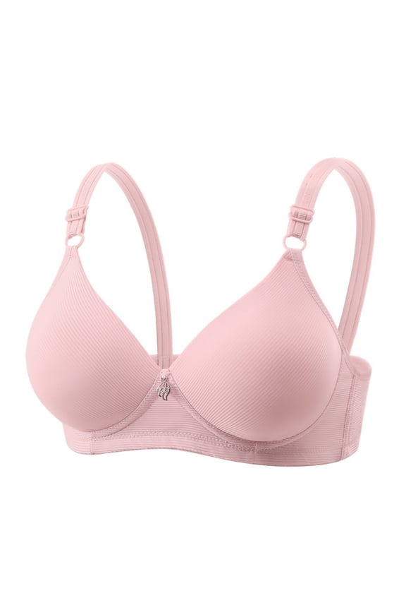 Plus Size Bras for Women Seamless Comfy Adjustable Strap Bralettes Lightly No Underwire Lined Ribbed Breathable Bra