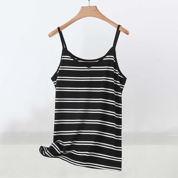 jobturf Plus Size Tank Tops for Women Spaghetti Strap Striped Sleeveless Shirts Casual Loose Fit Lounge Basic Tees Summer Outfits S-5XL