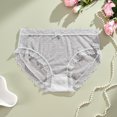 thumbnail image 1 of jobturf Plus Size Underwear for Women Ruffle Trim Full Coverage Briefs Summer Breathable Thongs Mid Waist Stretchy Hipster Panties XL-4XL, 1 of 3