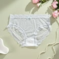 thumbnail image 1 of jobturf Plus Size Underwear for Women Ruffle Trim Full Coverage Briefs Summer Breathable Thongs Mid Waist Stretchy Hipster Panties XL-4XL, 1 of 3