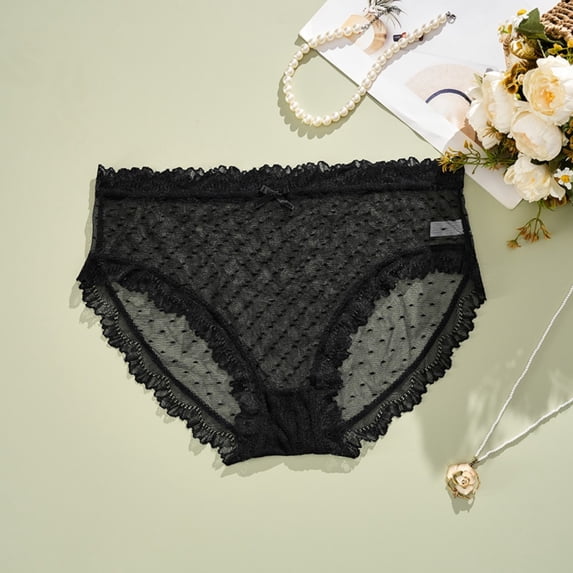 jobturf Plus Size Underwear for Women Ruffle Trim Full Coverage Briefs Summer Breathable Thongs Mid Waist Stretchy Hipster Panties XL-4XL