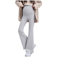 thumbnail image 1 of jobturf Pregnancy Pants for Women High Waisted Yoga Flare Leggings Soft Comfy Stretchy Long Trousers Spring Maternity Clothes M-XL, 1 of 6