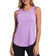 thumbnail image 1 of jobturf Ruffle Racerback Tank Tops for Women Workout Sleeveless Casual Tee Shirts Summer Curved Hem Running Gym Athletic Top S-3XL, 1 of 9