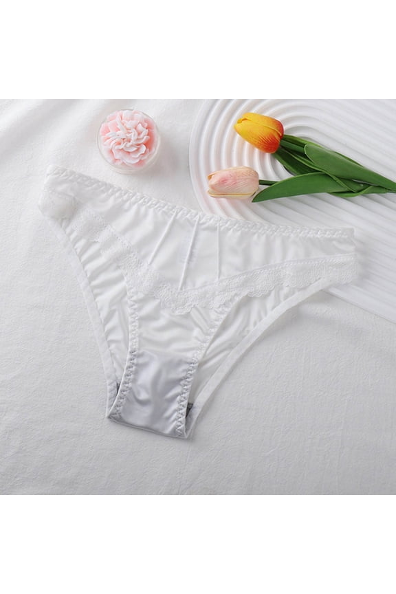 Satin Panties for Women Silk Mid Rise No Show Underwear Breathable Stretch Bikini Briefs Full Coverage Cheeky Underpants Hipsters