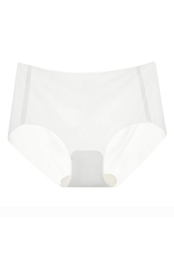Seamless Sheer Underpant for Women High Waisted No Show Full Coverage Briefs Comfy Ice Silk Invisible Light Underwear