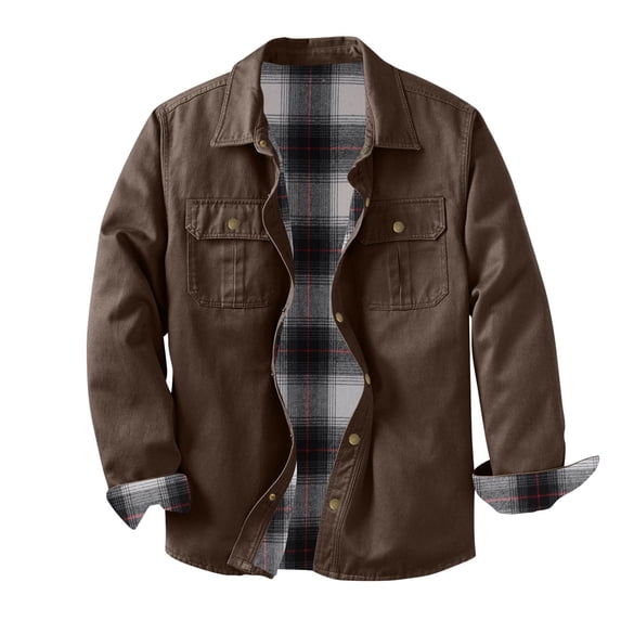 jobturf Shirt Jacket for Men Plaid Western Cowboy Flannel Shacket Lightweight Long Sleeve Going Out Tops Button Down Casual Outerwear