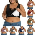 thumbnail image 1 of jobturf Shirts for Women Plus Size Tank Tops with Built in Bras Workout Yoga Basic Tees Summer Fashion Criss Cross Front Sleeveless Blouses L-5XL, 1 of 8