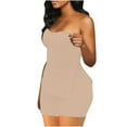 thumbnail image 1 of jobturf Shorts Sets Women 2 Piece Outfits Strapless Sleeveless Bandeau Tube Tops and High Waist Shorts Ribbed Knit Lounge Sets Y2k Streetwear Khaki S 4, 1 of 6